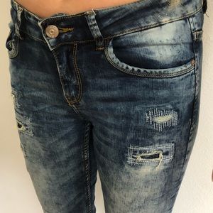 Distressed jeans